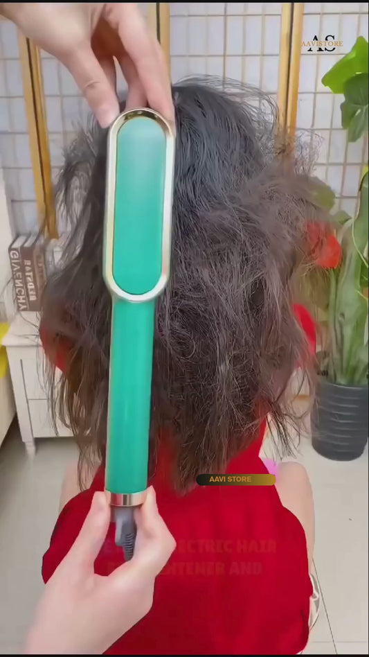 Meneflix Portable Mini Hair Straightener Cordless Rechargeable Mini Adjustable Hair Straightener Hot Comb